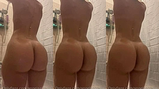 Angela Alvarez teasing her wet naked body in the shower