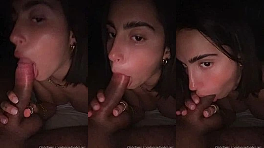 Angela Alvarez midnight blowjob for her lovers big cock