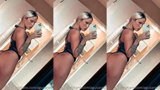 Agusanon showing off her fit booty in the mirror