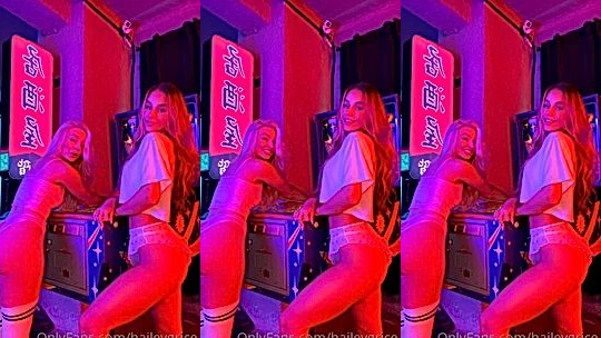 Charlotte Parkes two naughty girls playing pinball