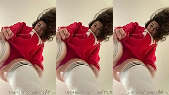 Animasian78 teasing her red panties upskirt view