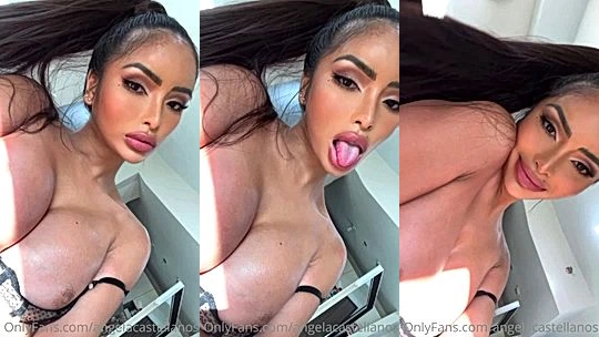 Angela Castellanos teasing her big boobies under sunlight