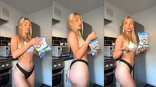 Charlotte Parkes teasing her fit booty in thongs