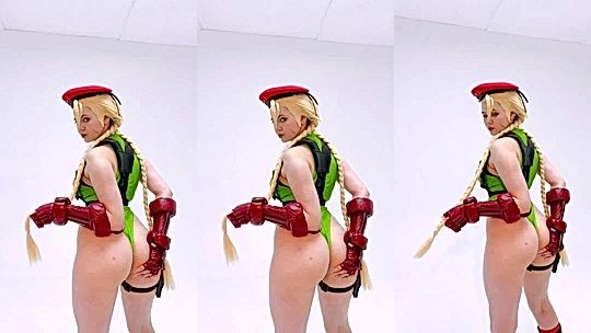 Alina Becker teaing her big booty in cammy cosplay