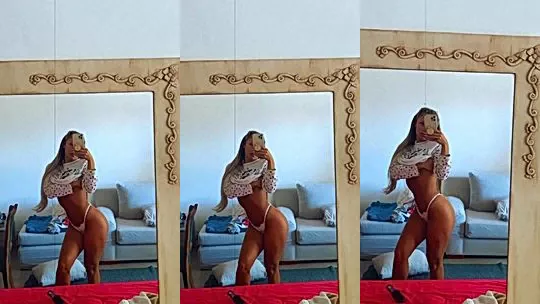 Agusanon teasing her hot naked body in the mirror