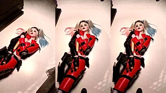 Alina Becker showing off her hot body in harley quinn cosplay