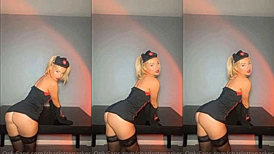 Charlotte Parkes teasing her sexy ass in nurse outfit