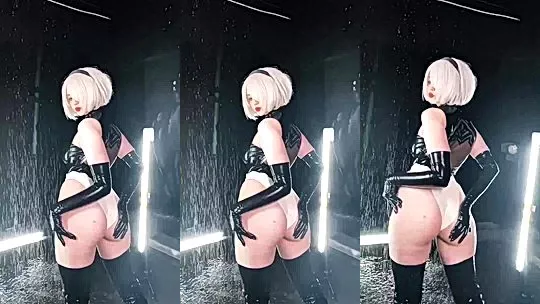 Alina Becker teasing her big booty in latex outfit