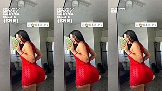 Angela Alvarez teasing her big booty in tight red dress