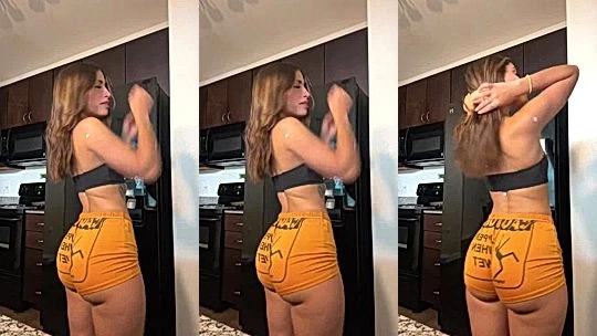 Angela Alvarez twerking her big ass in the kitchen