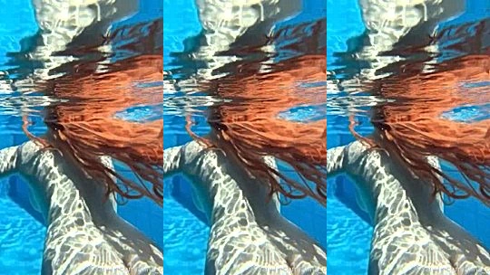 Alina Becker teasing her naked body underwater in the pool