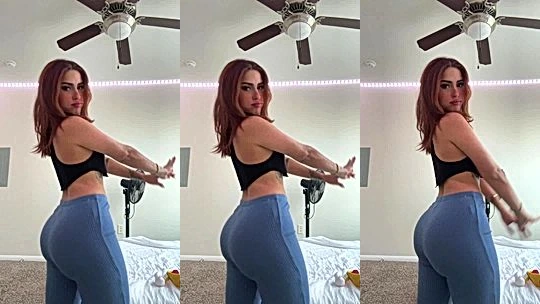Angela Alvarez teasing her big ass in gym outfit