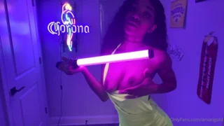 Amari Gold teasing her hot body in the neon room