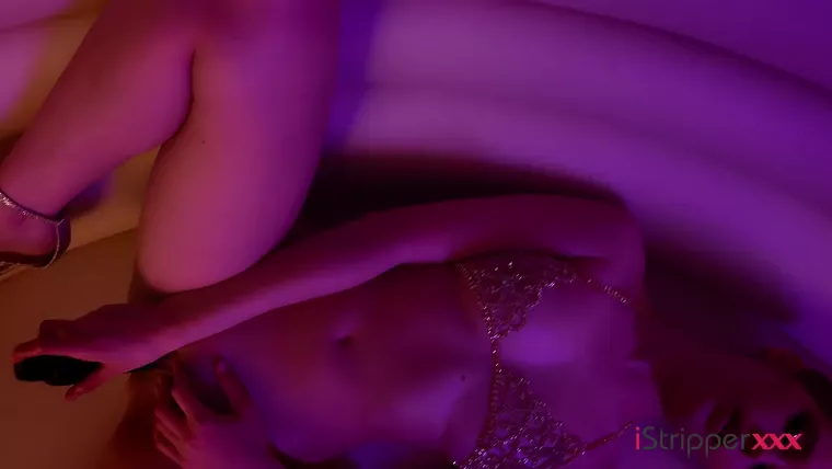 Freya Mayer playin with her pussy with a black sex toy