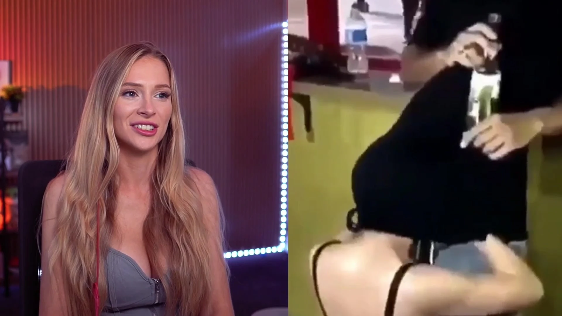 Bebahan teasing her big tits while watching porn