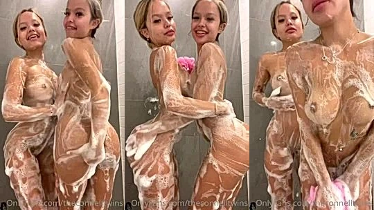 Connell Twins naked soapy tease in the bathroom