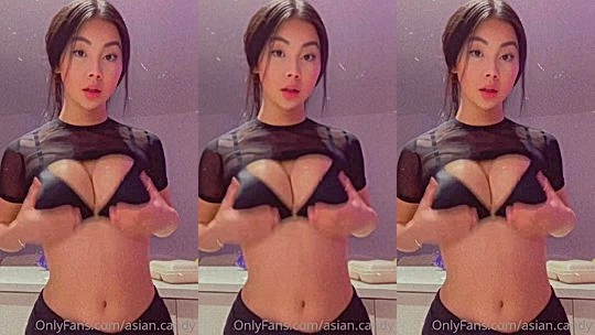 hot chick Asian.candy teasing her big tits and ass in bed