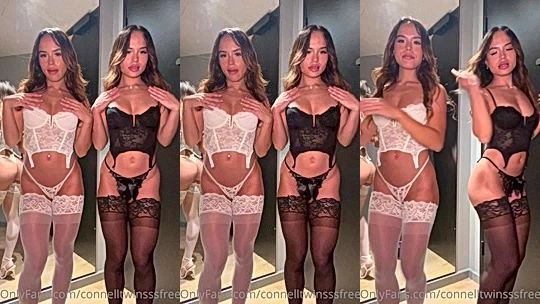 sexy Connell Twins laced lingerie tease