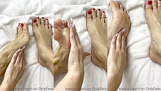 Ivanka peach oiling up her naked feet