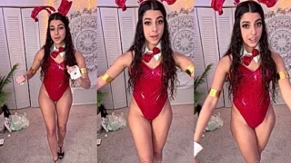 bunny girl Ohkaybunny in latex bodysuit