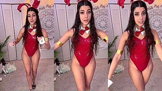 bunny girl Ohkaybunny in latex bodysuit