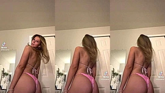 Jessgeng teasing her big booty wearing bikini on tiktok