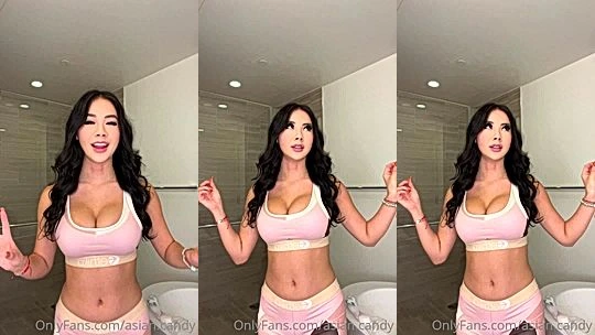 Asian.candy teasing her big tits in gym outfit