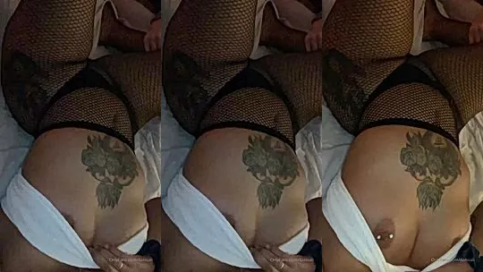 OnlyDany teasing her hot body in fishnet