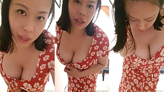 Tigerr Benson teasing in her sexy red sundress