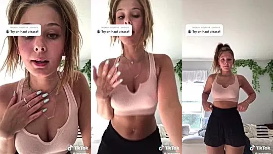 Jessgeng teasing in her bralette on tiktok
