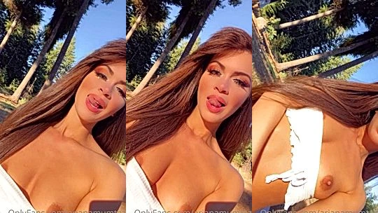 Ariana Mumtaz teasing her naked tits in the wild
