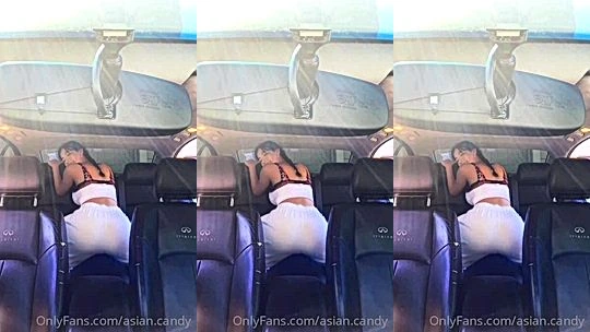 Asian.candy twerking her booty in the car backseat