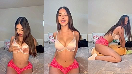 sexy chic Asian.candy humping her toy in bed