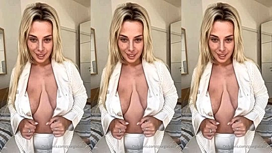 blonde bimbo giorgiababy teasing her big tits