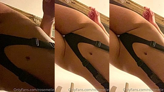 hot chick Rose Melle teasing in her strappy lingerie