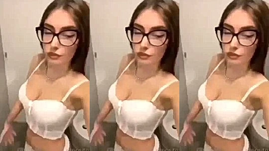 Elisa Esposito showing off her new white lingerie