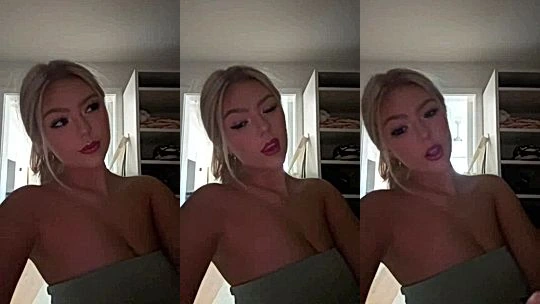 Hailey Sigmond teasing her naked tits in the dressing room