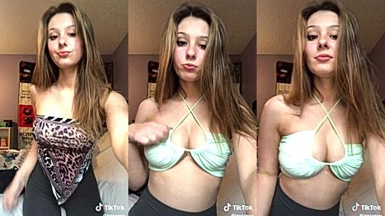 Jessgeng playing with her tits wearing lingerie