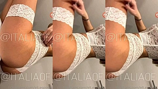 Elisa Esposito teasing her sexy ass in laced lingerie