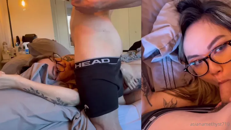 asian slut Asianamethyst fucking with white boyfriend
