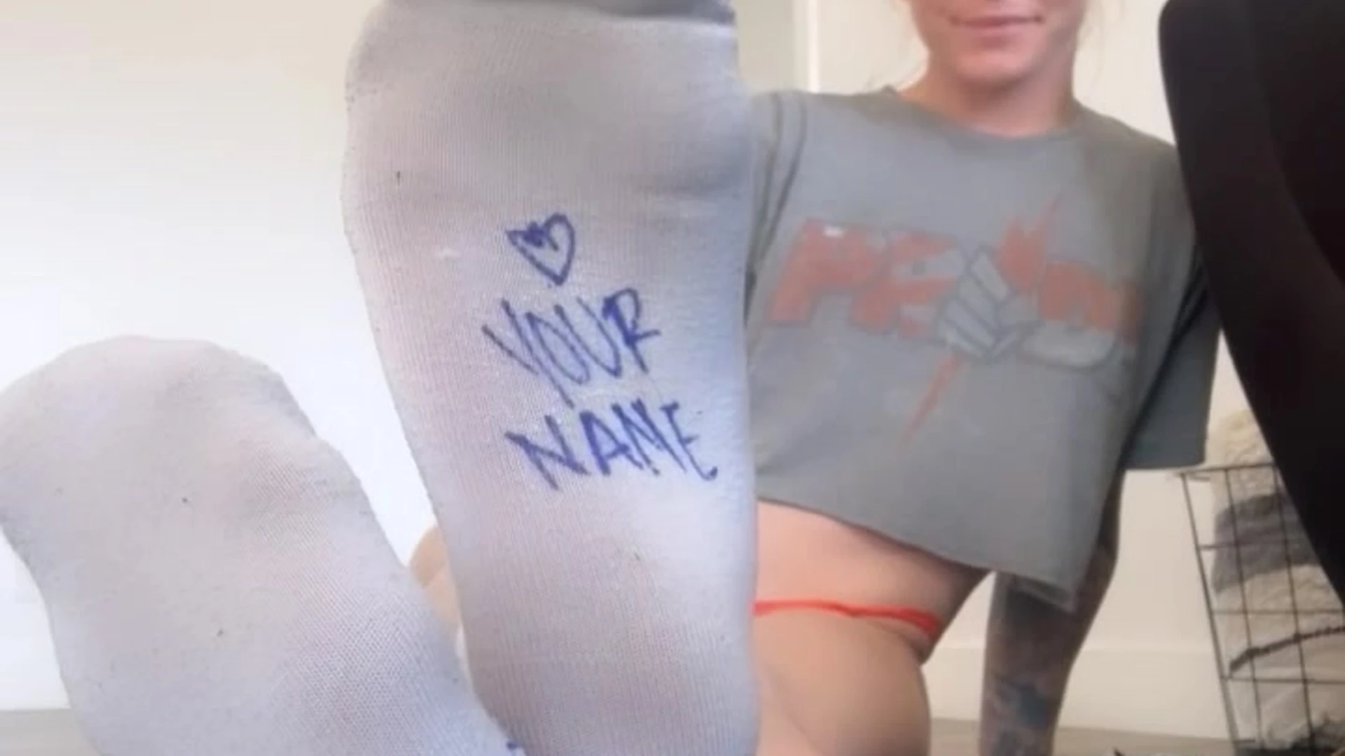 Kay Hansen your name beneath her dirty socks